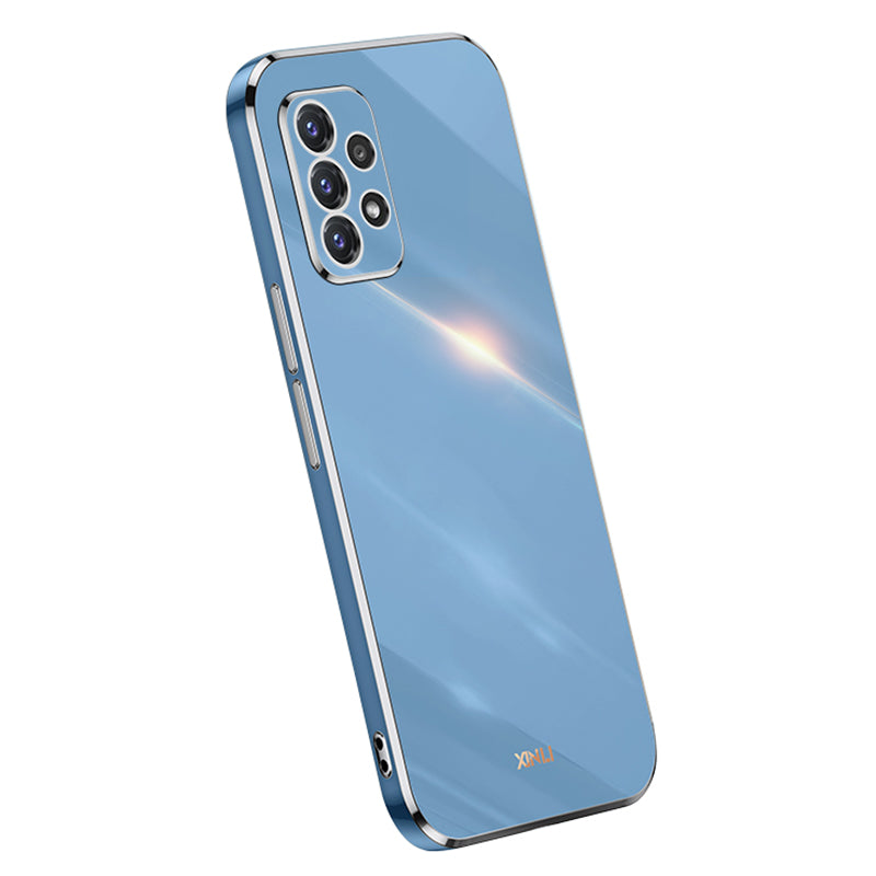 Pouzdro na telefon XINLI pro Samsung Galaxy A32 4G (verze EU) Galvanické pokovování TPU zadní kryt mobilního telefonu odolný proti nárazu Pouzdro na telefon XINLI pro Samsung Galaxy A32 4G (verze EU) Galvanické pokovování TPU zadní kryt mobilního telefonu odolný proti nárazu